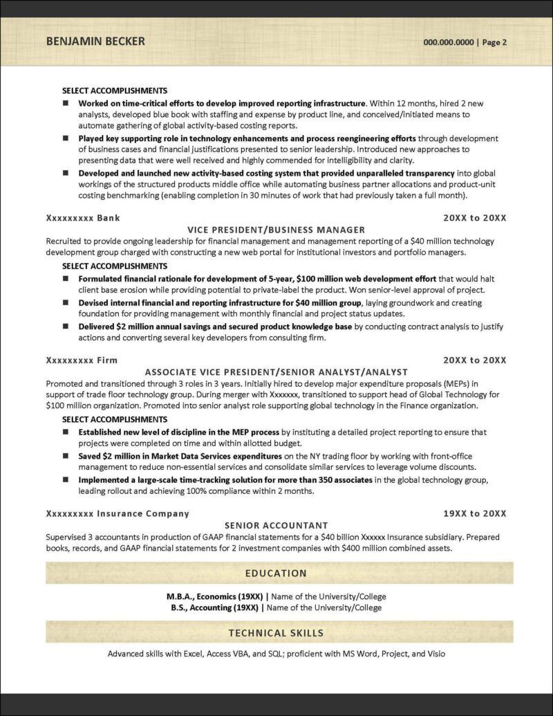 Business Analyst Resume - Distinctive Career Services