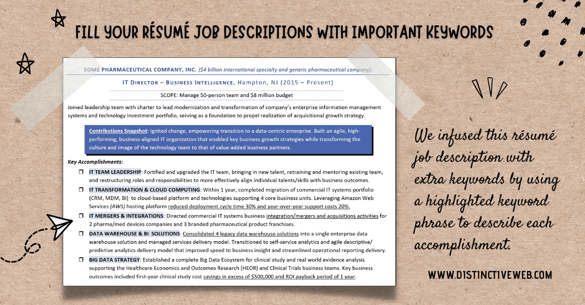 examples of resume job descriptions